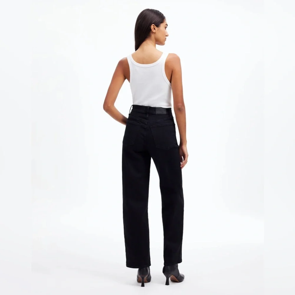 NWT Madewell Perfect Vintage Wide-Leg Jean Sz 30 Petite Women’s Black Rinse Wash